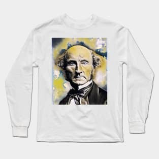 John Stuart Mill Yellow Portrait | John Stuart Mill Artwork 8 Long Sleeve T-Shirt